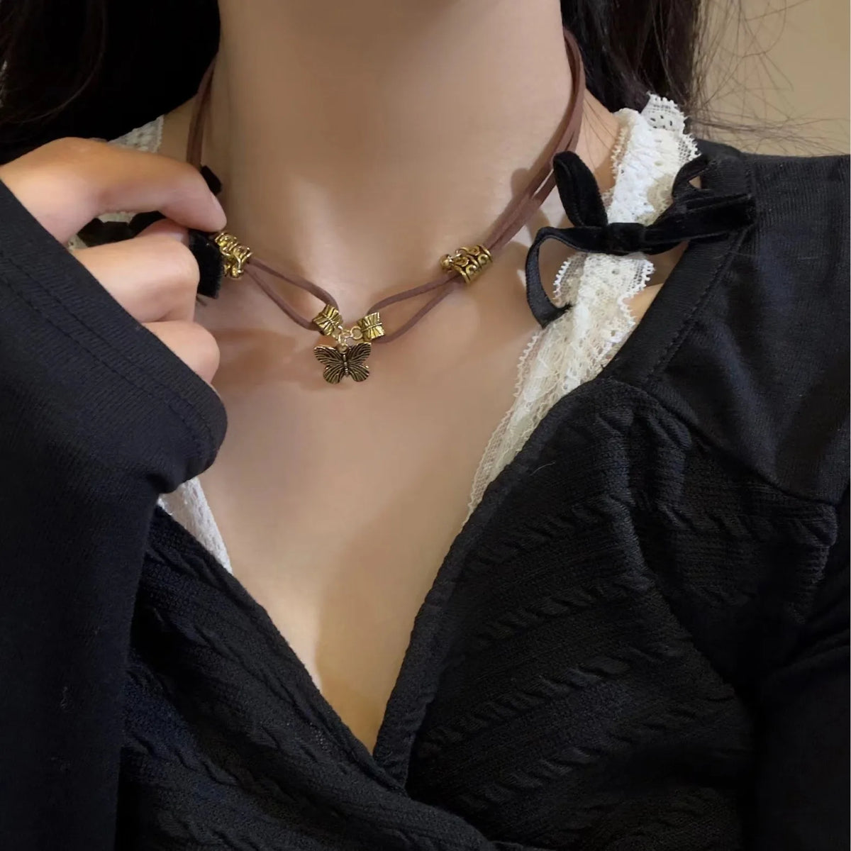 Elven Amulet Butterfly Choker Necklace