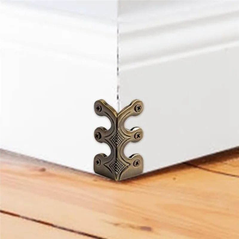 10PC Skiffers Baseboard Corner Protectors Solid Brass Skirting Board Corner Protectors
