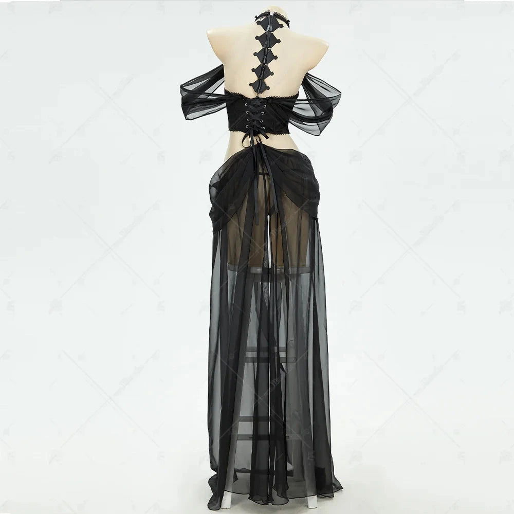 Gothic Elf Style Cosplay Costume Black Bodysuit