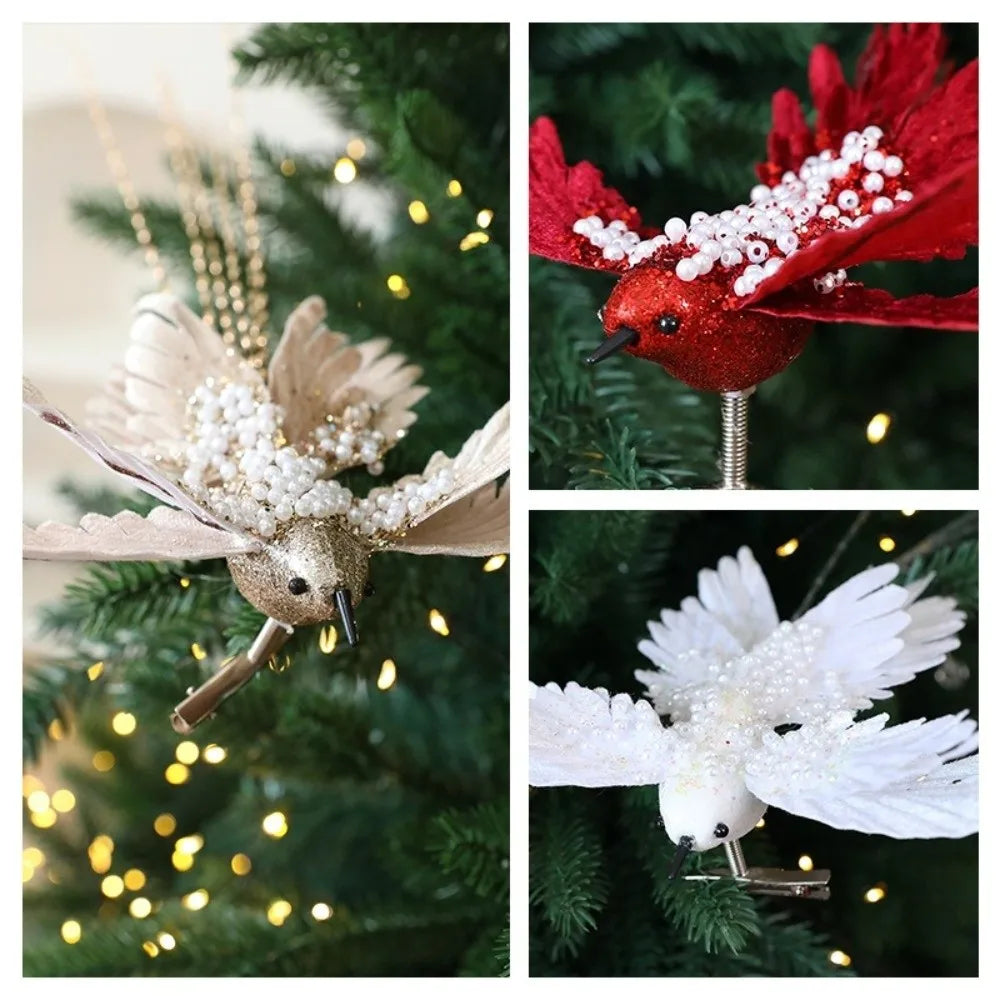 39cm Hummingbird Decoration Glitter Christmas Bird Handmade Xmas Ornaments