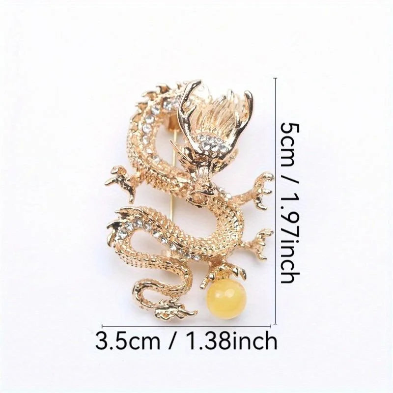 Blue Floral Baby Dragon Enamel Brooch with Rhinestones