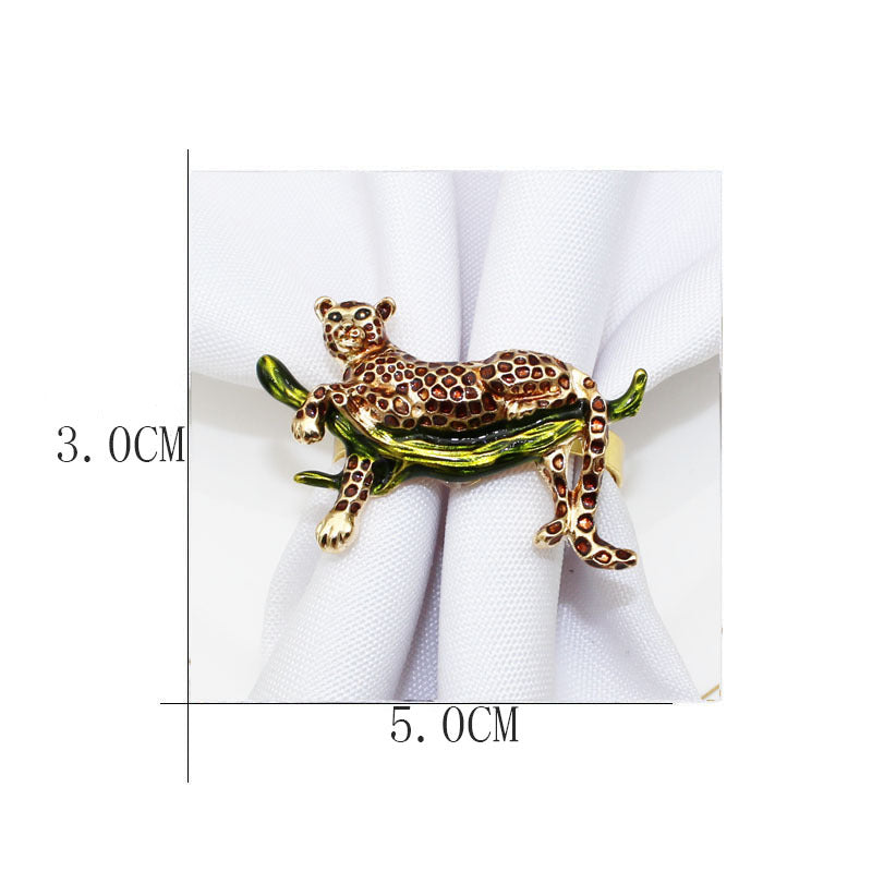12PCS Leopard or Tiger Napkin Rings Table Decoration
