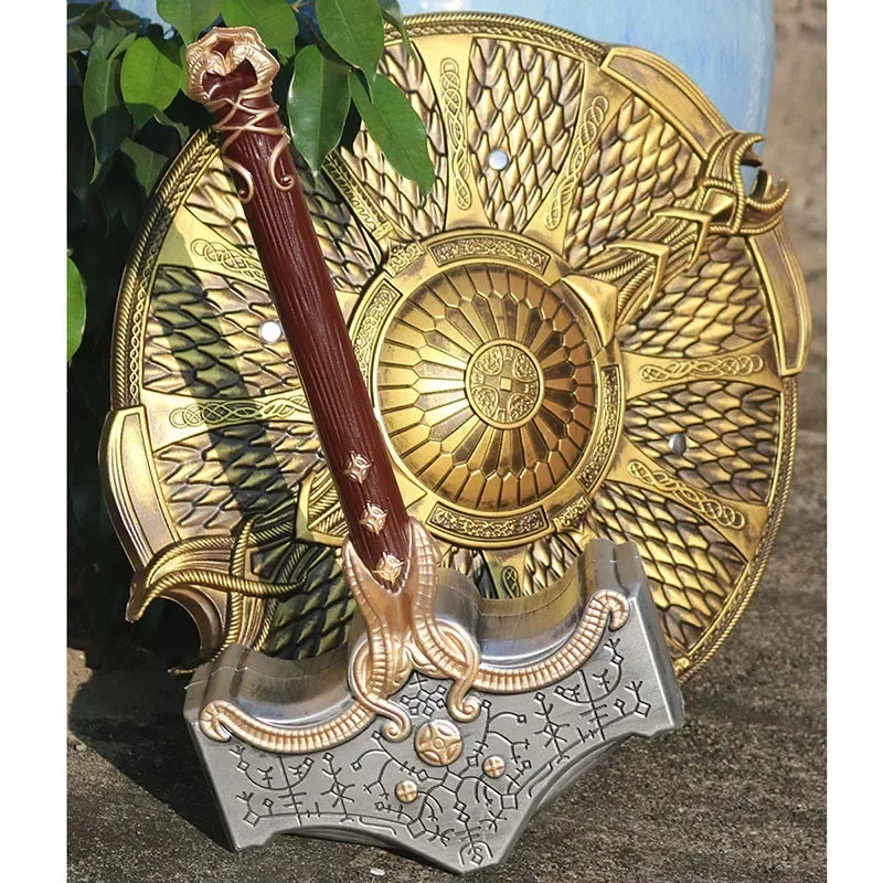God of War Game Rubber Cosplay Props Guardian Shield Axes Blades Katana Sword