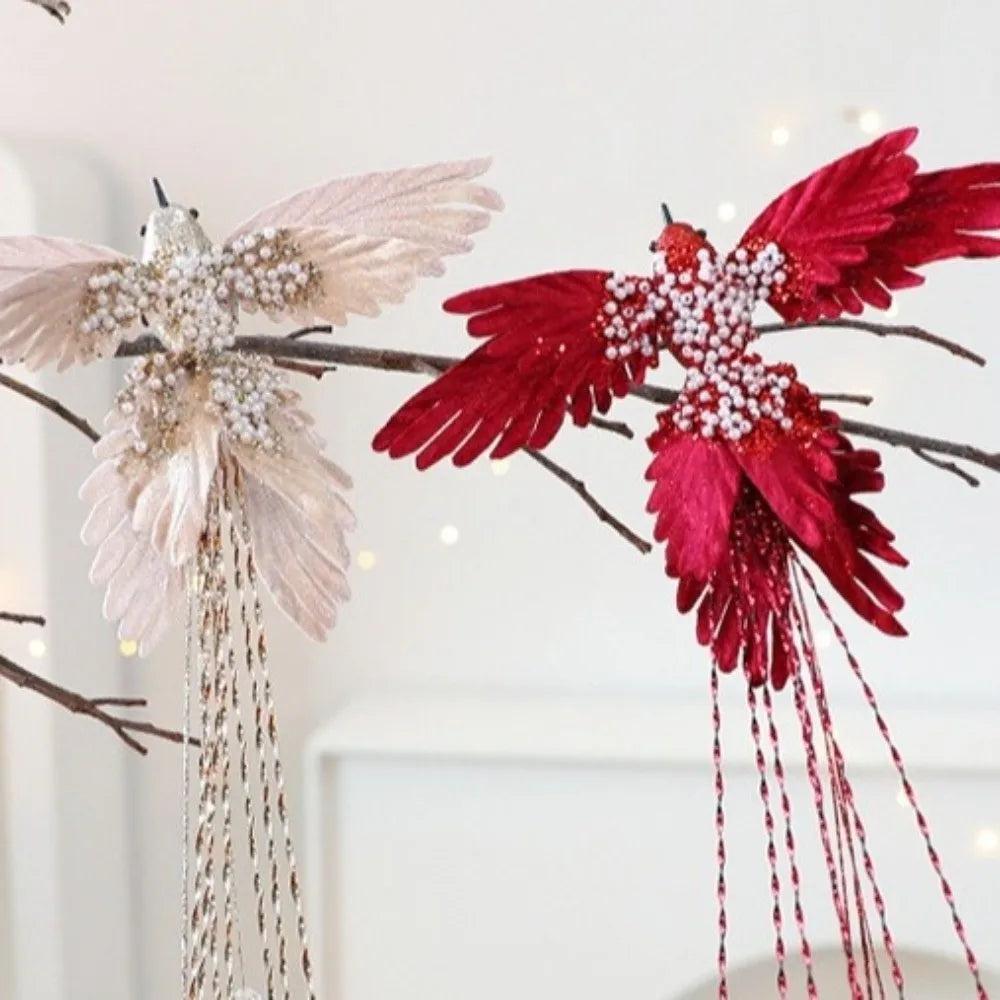 39cm Hummingbird Decoration Glitter Christmas Bird Handmade Xmas Ornaments