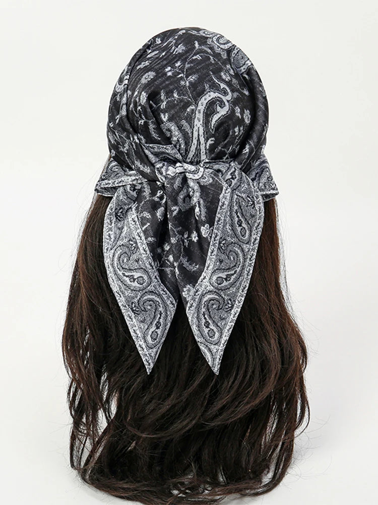 Paisley Print Scarf Square Bandana Neckerchief Hair Ribbon Headband Hair Accessories