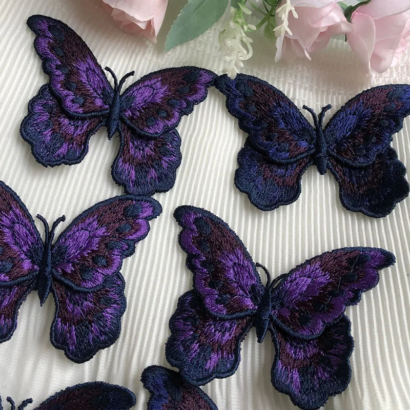 3Pcs Butterfly Embroidered Patches Appliqué Sewing DIY Crafts