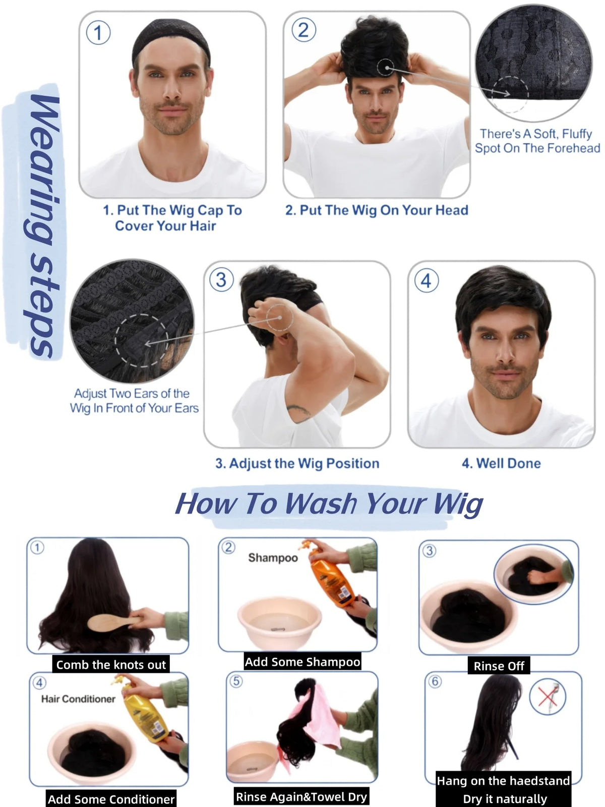 Wizard Santa Claus Long Curly Beard Wigs,Eyebrows Moustache Synthetic Wig Costume Old Men
