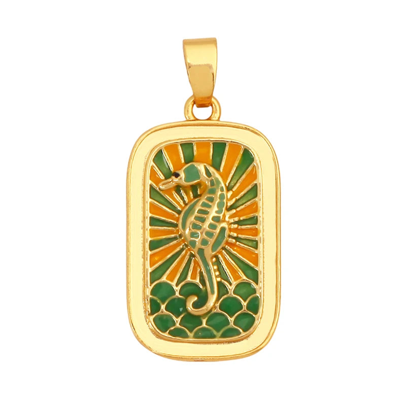 Enamel Heart Flower Dolphin Charm Pendants 18K Gold Plated DIY Bracelets Necklaces Jewellery Making Supplies