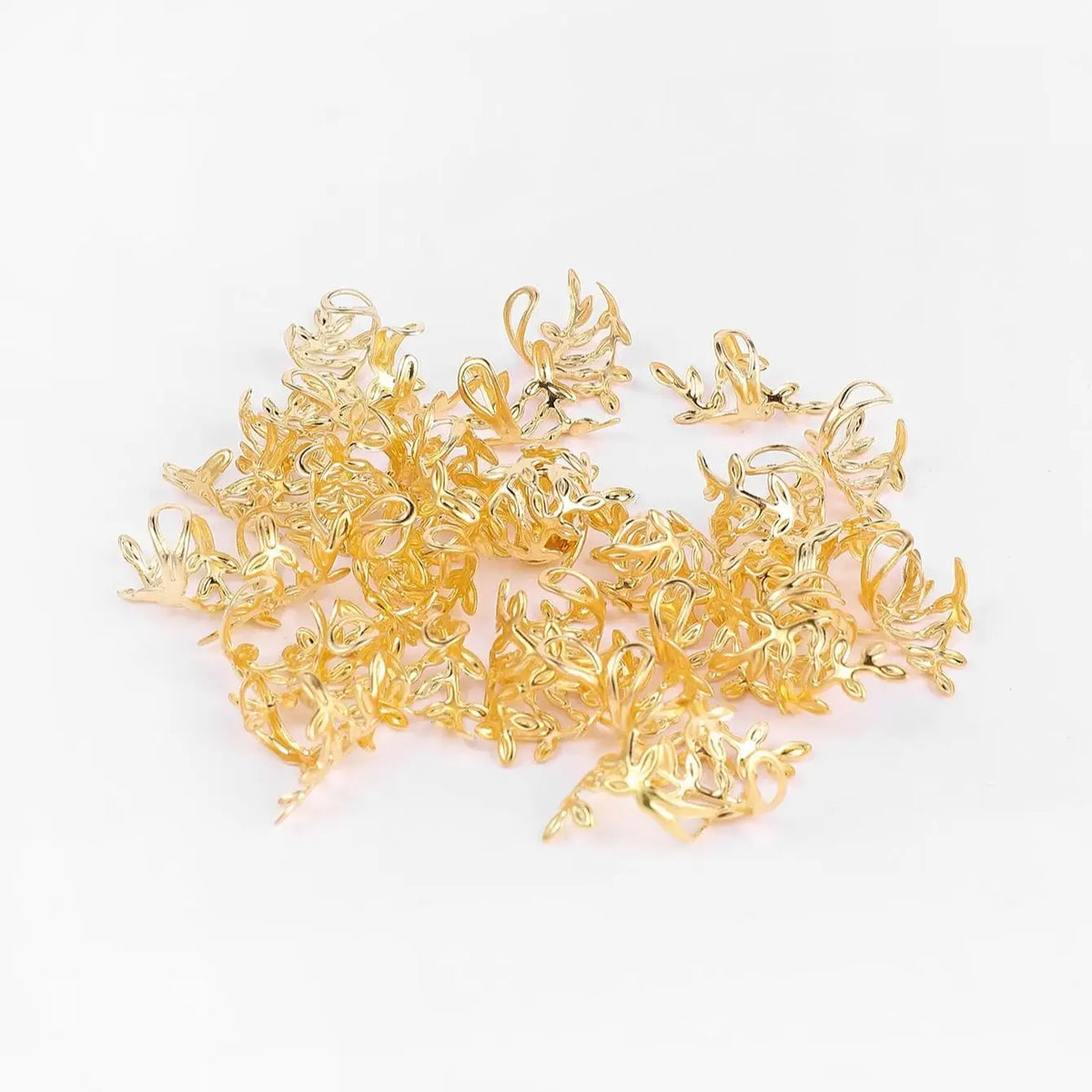 Set of 40pcs Leaf Metal Braid Ring Clips Dread Lock Metal Cuffs Hair Jewellery