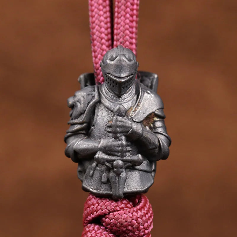 Vicissitudes Templar Knight Brass Crusader Armor Paracord Beads Lanyard Dreadlock Beard Bead