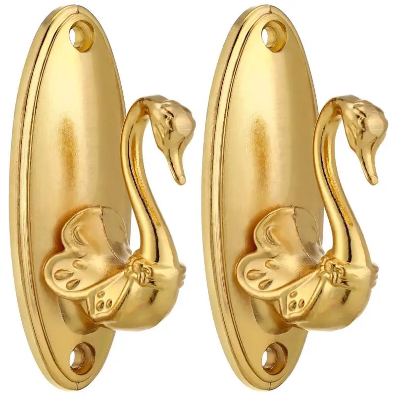2pcs Golden Swans Curtain Tieback Hooks