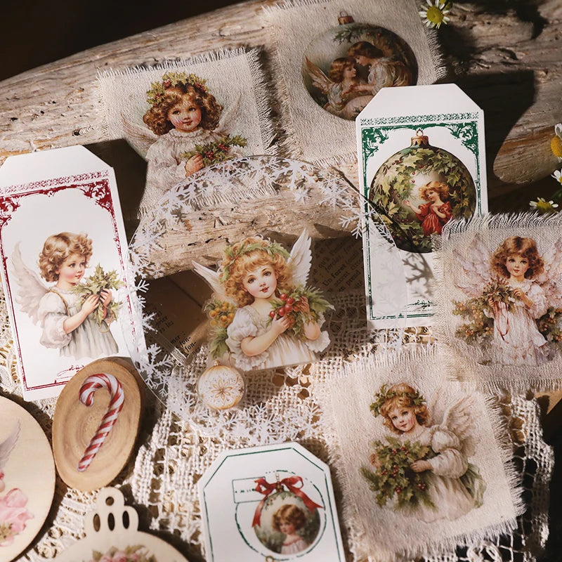 Vintage Christmas Snowman RUB ON Transfer Stickers Junk Journal Mushroom DIY Scrapbooking Craft