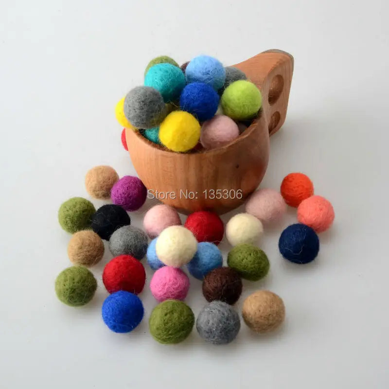 FIFTY 2cm Wool Felt Balls 100% Wool DIY Handmade Craft Supplies
