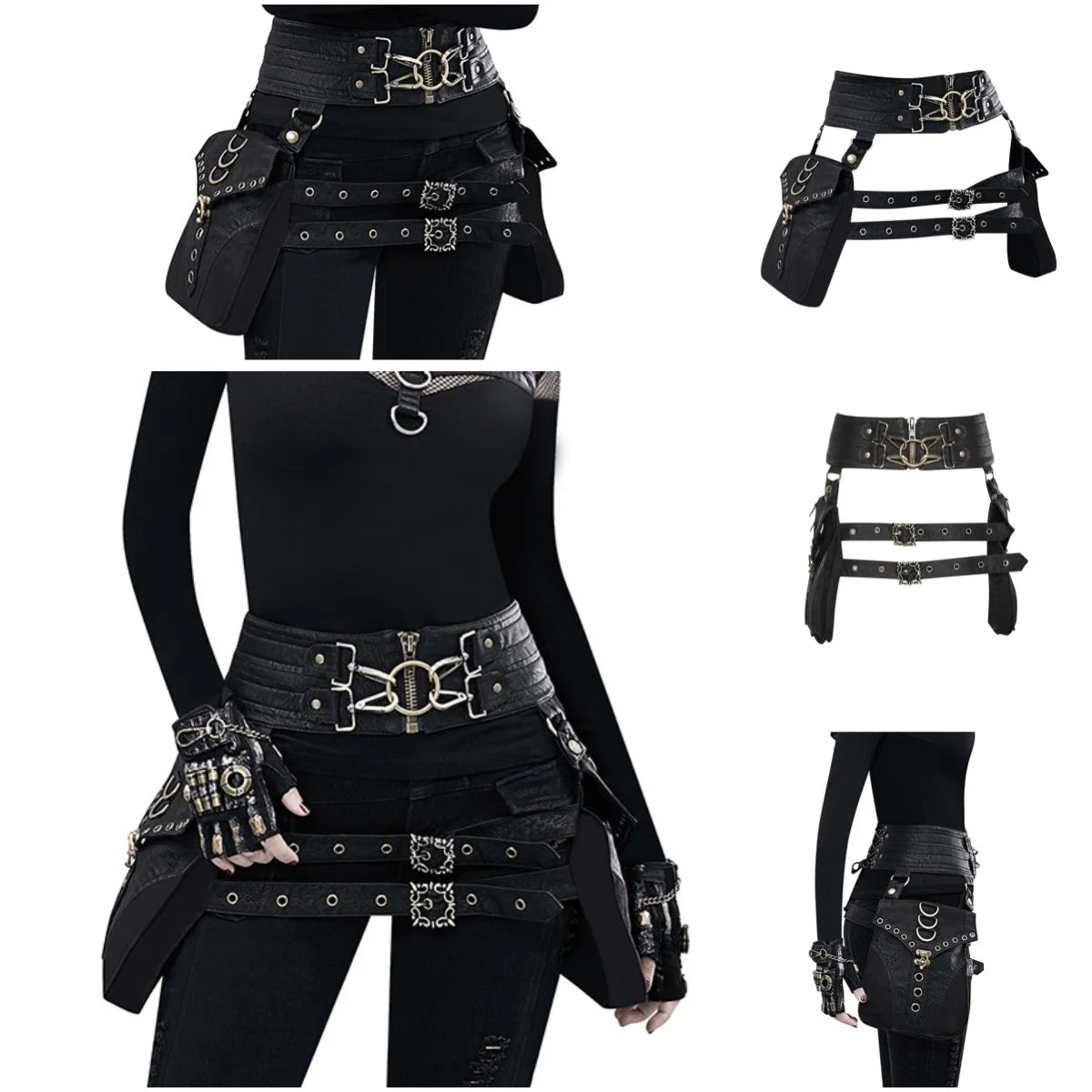 Steampunk Handmade Utility Hip Belt Bag Festival Pocket Tribal Medieval Costume