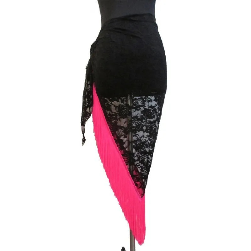Flamenco Lace Shawl Tassel Hip Triangle Scarf Latin Dance Hip Belly Dance Wear