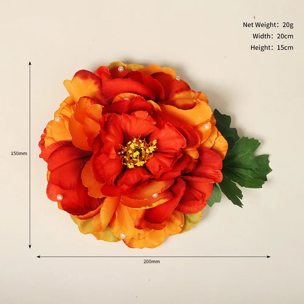 15cm Large Blooming Rose Flower Hair Clip & Brooch