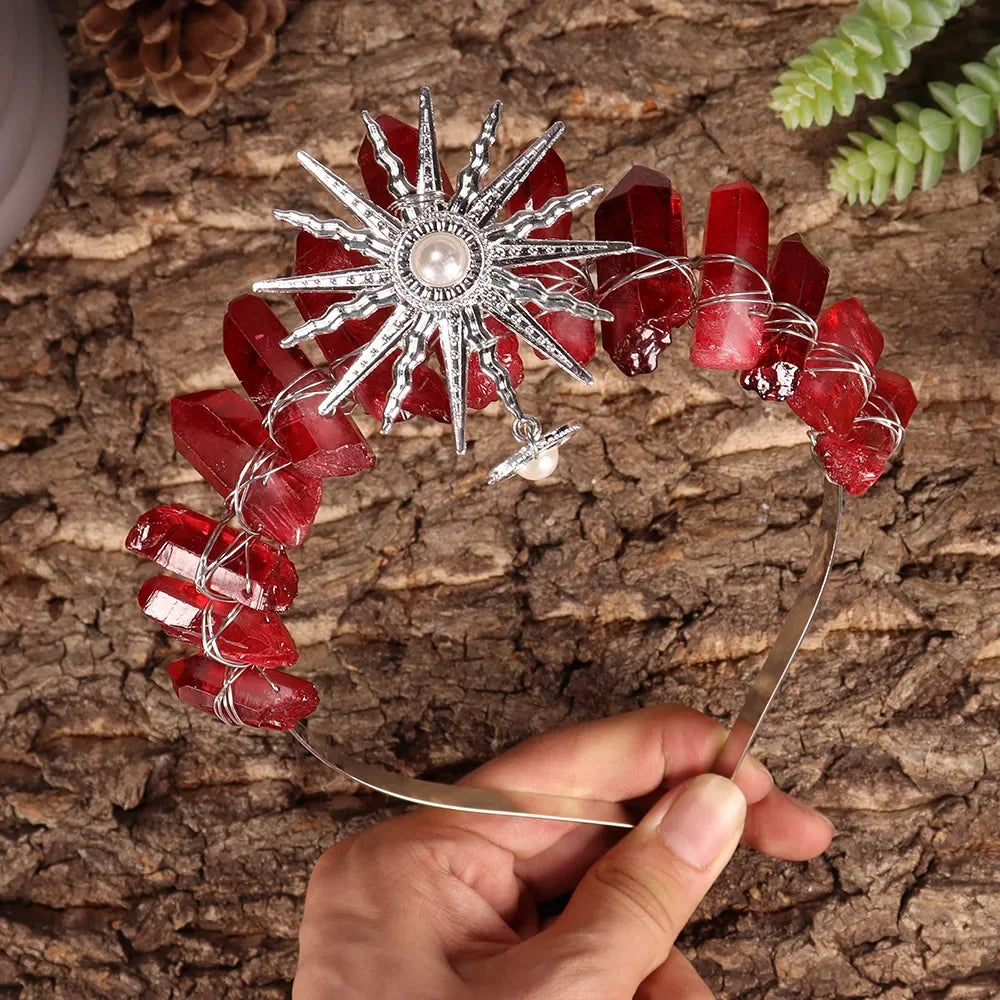 The Sun Goddess Raw Crystal Crown