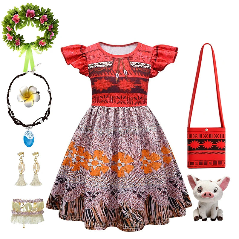 Princess Moana Little Girl Fancy Dress Halloween Cosplay Book Week Children's Costume