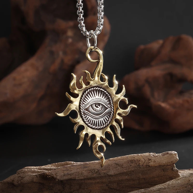 All Seeing Eye Sun God Necklace Amulet Jewellery