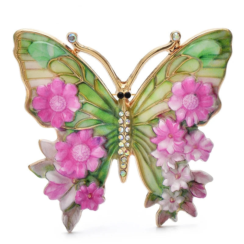 Flower Butterfly Brooches 5 Colours