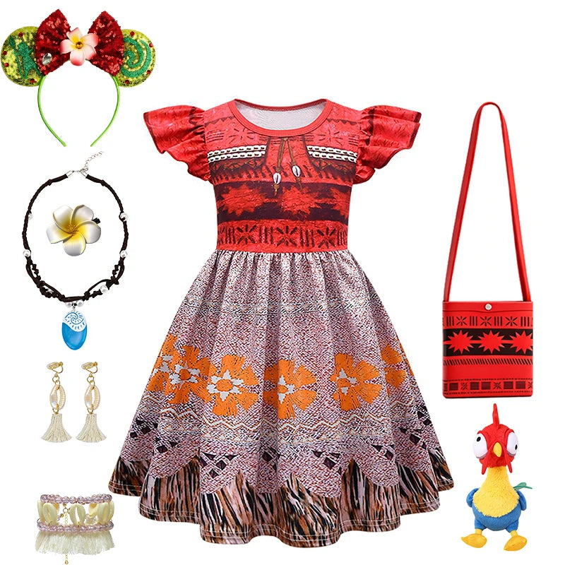 Princess Moana Little Girl Fancy Dress Halloween Cosplay Book Week Children's Costume