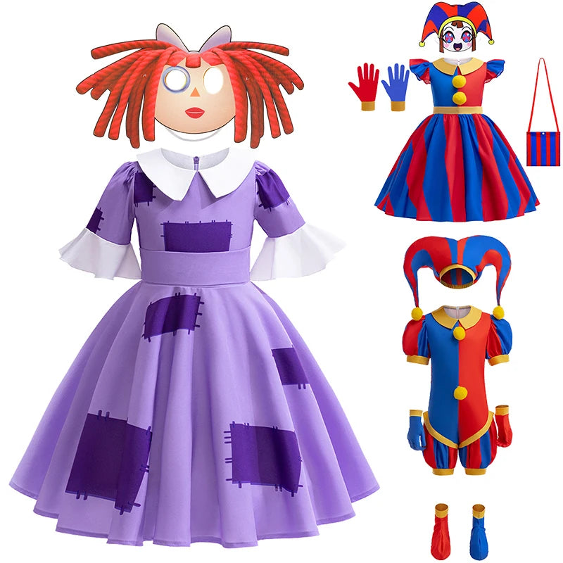 Amazing Circus Clown Pomni Ragatha Children's Halloween Cosplay Costumes