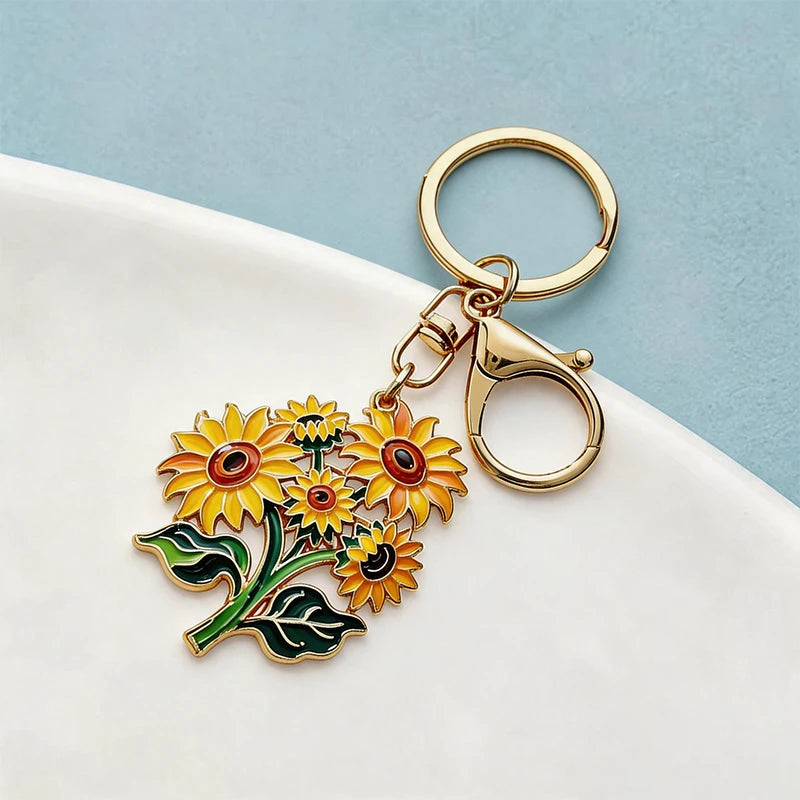 Sunflowers Keychain Key Charms Gift Idea