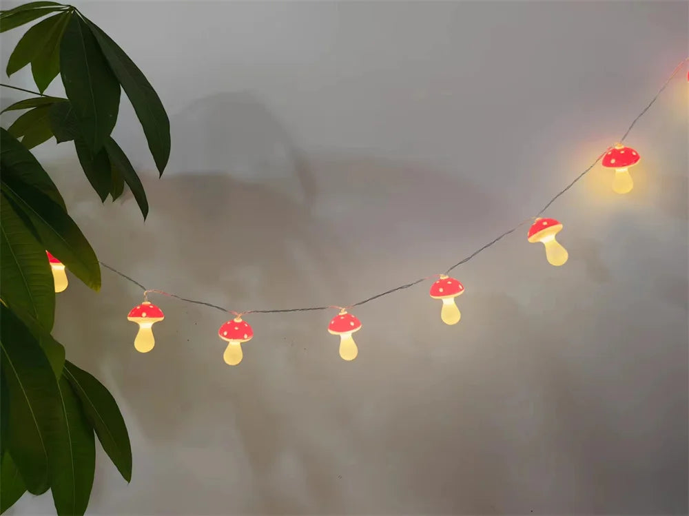 Mushroom String Lights Battery LED Fairy Lights