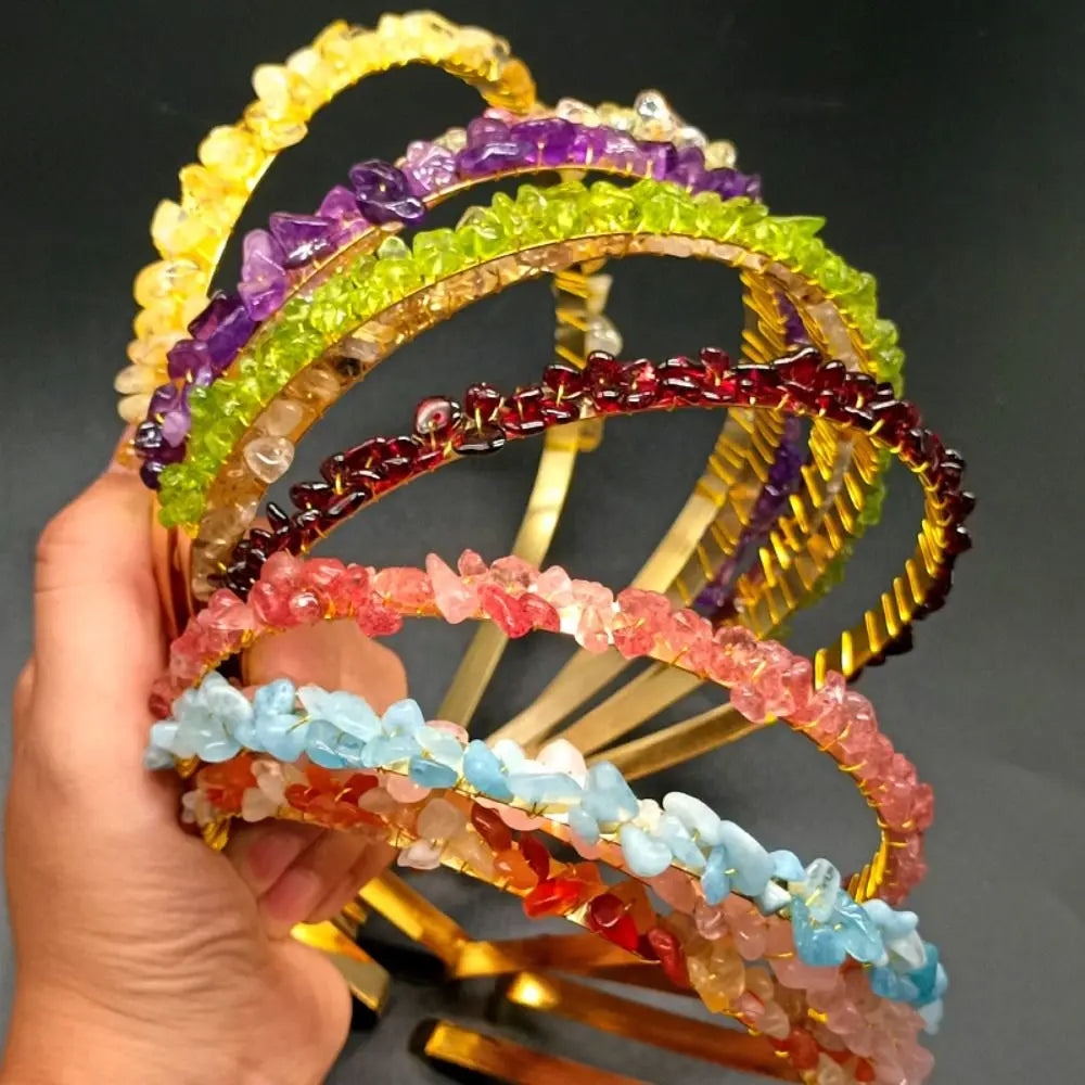 Raw Quartz Crystal Headbands