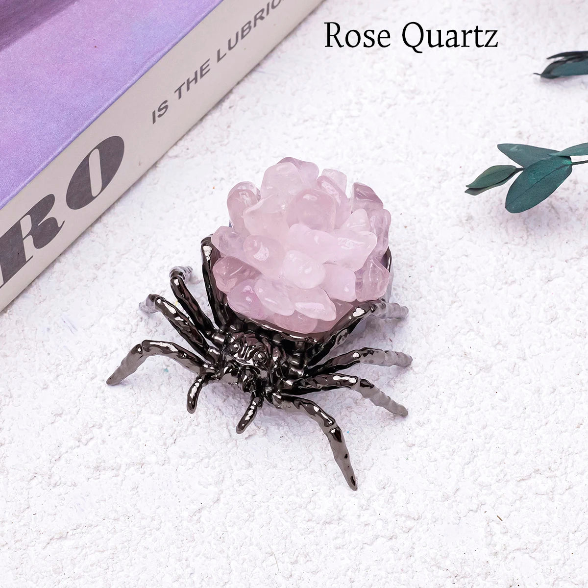 1pc Natural Crystal Spider Animal Desk Decor