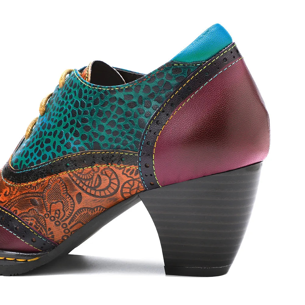 Sabina's Genuine Leather Pumps Colourfun Shoes
