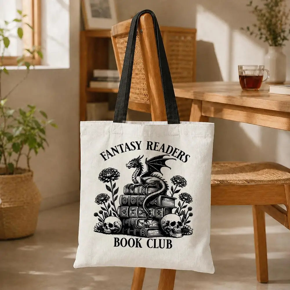 Fantasy Readers Society Canvas Totes B-Bag Storage Bags Large Capacity Shopping Bag
