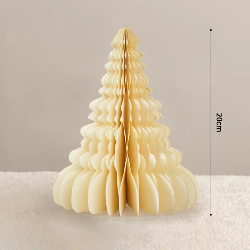 Christmas Paper Honeycomb Decorations Ball Folding Christmas Tree Table 3D Ornaments