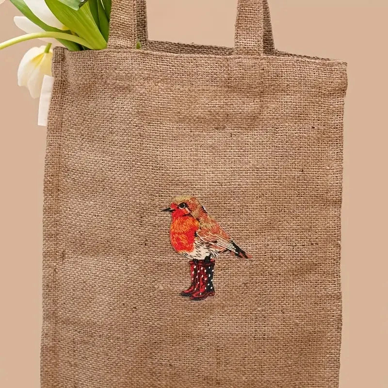 Bird With Boots Embroidered Iron On Patch DIY Craft