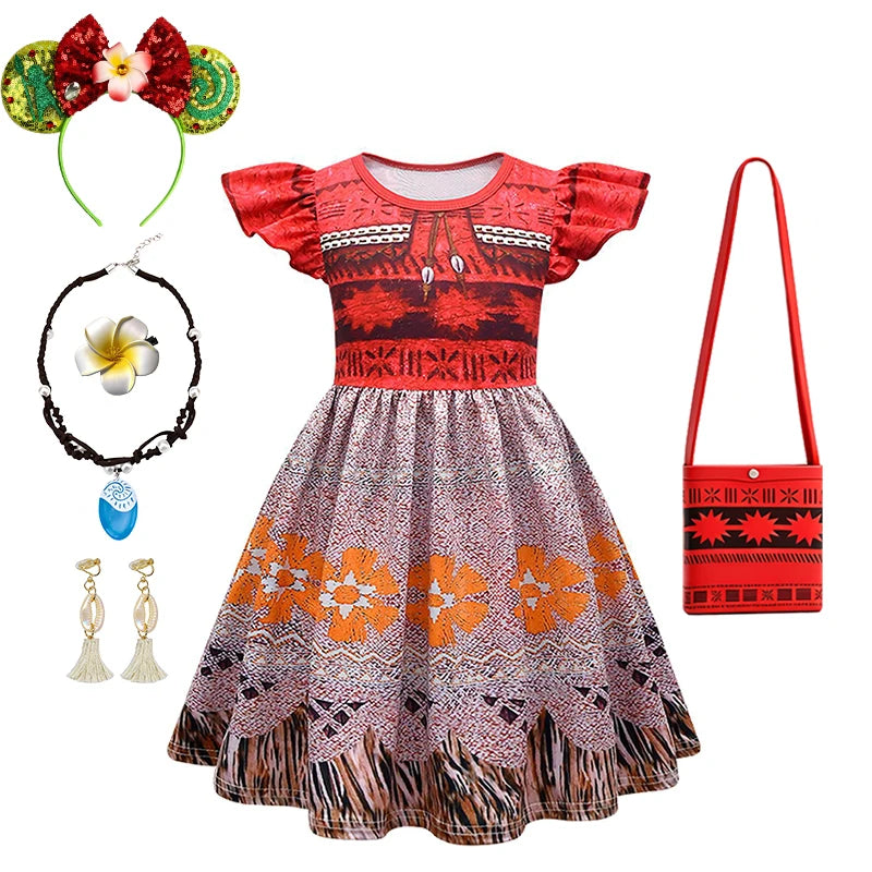 Princess Moana Little Girl Fancy Dress Halloween Cosplay Book Week Children's Costume