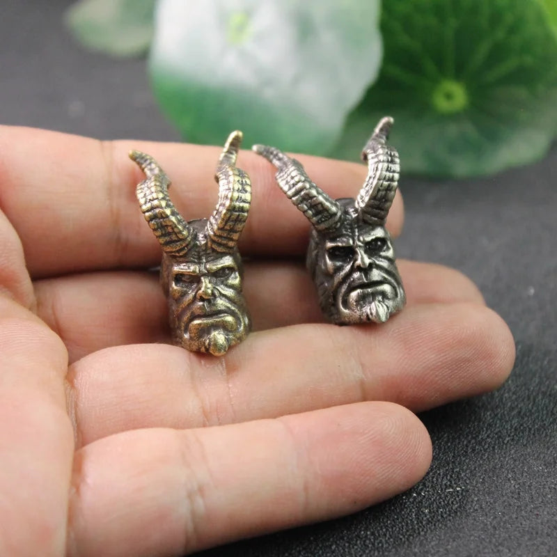 Horn Hellboy Brass Paracord Beads Lanyard Dreadlock Beard Bead