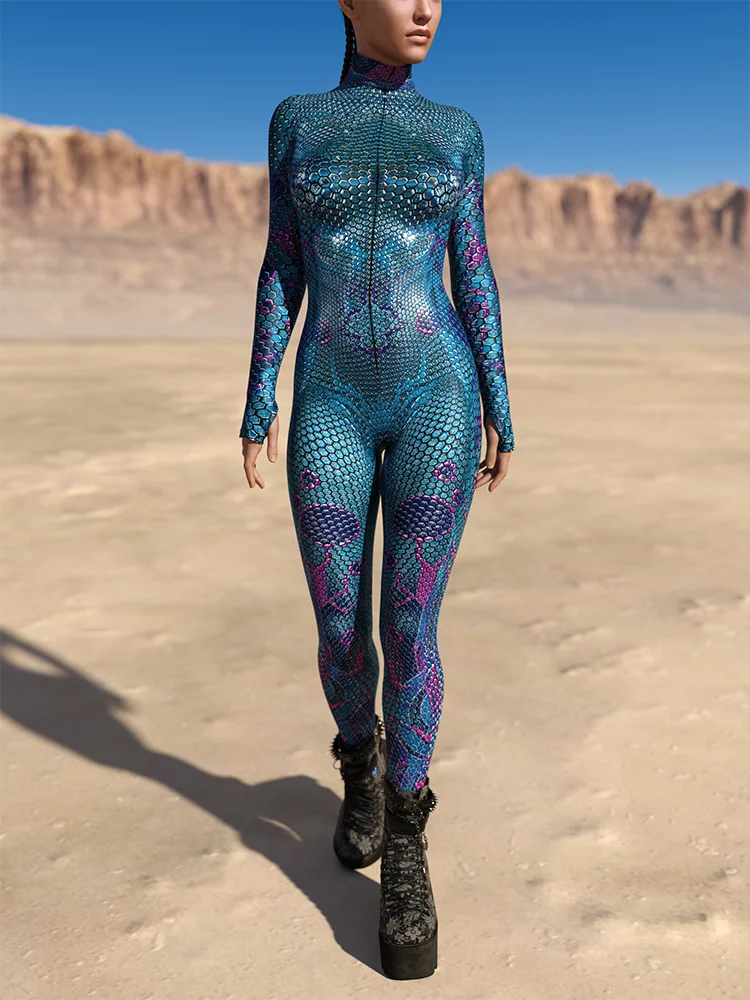 Snake Zentai Suit Women's Jumpsuit Festival Bodysuit Halloween Costume Rave Outfit Cosplay