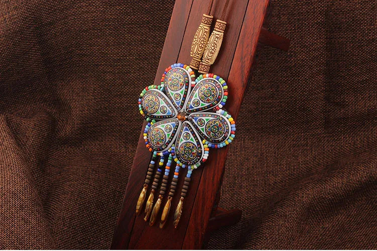 Handmade Beaded Leather Boho Necklaces