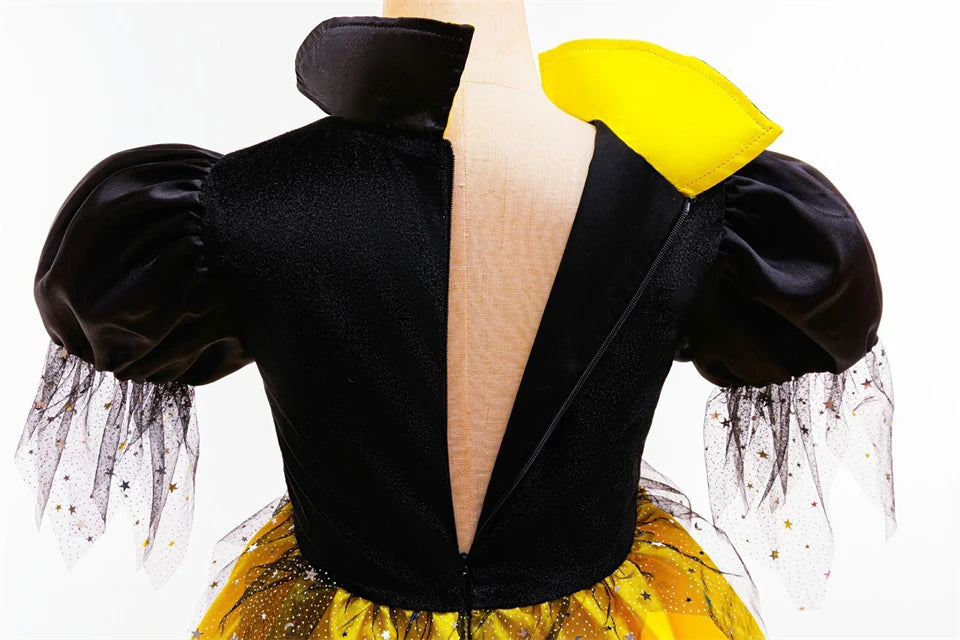 Girls Halloween Cosplay Yellow Witch Costume