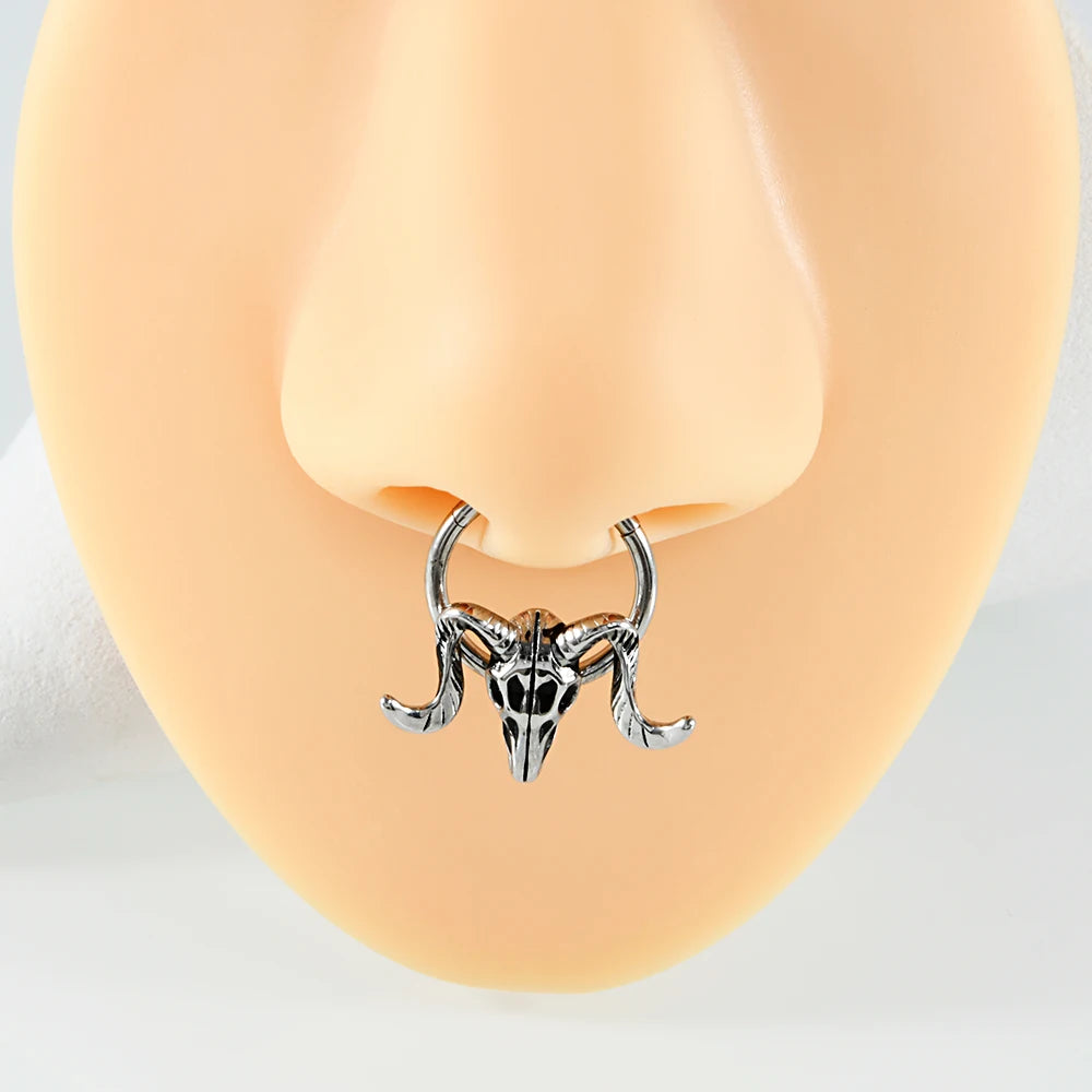 Surgical Steel Septum Ring Hoop Nose Rings Hinged Clicker Tragus Cartilage Ear Stud Piercing Jewellery