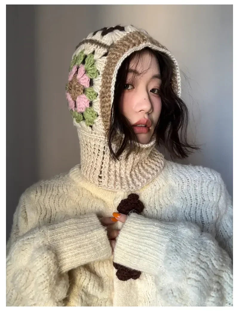 Handmade Crochet Balaclava Hoodie Hats