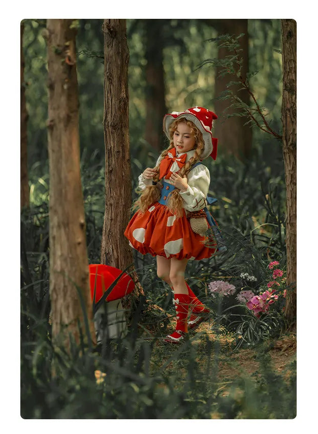 Handmade Little Red Mushroom Costume Set