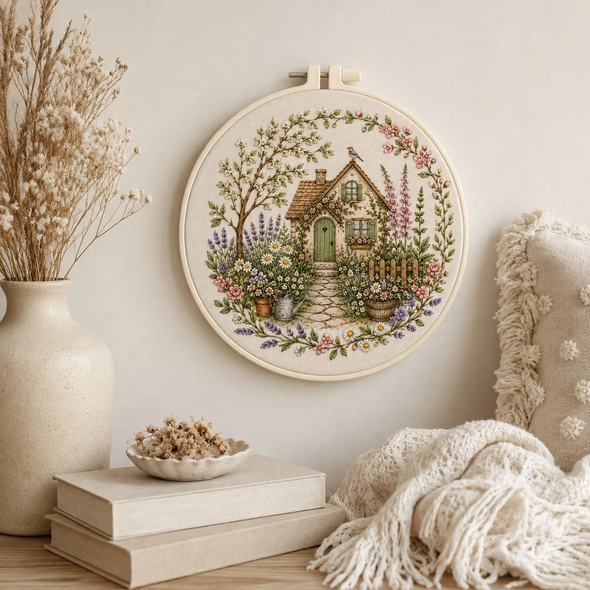 Cottage DIY Embroidery Kit for Beginners