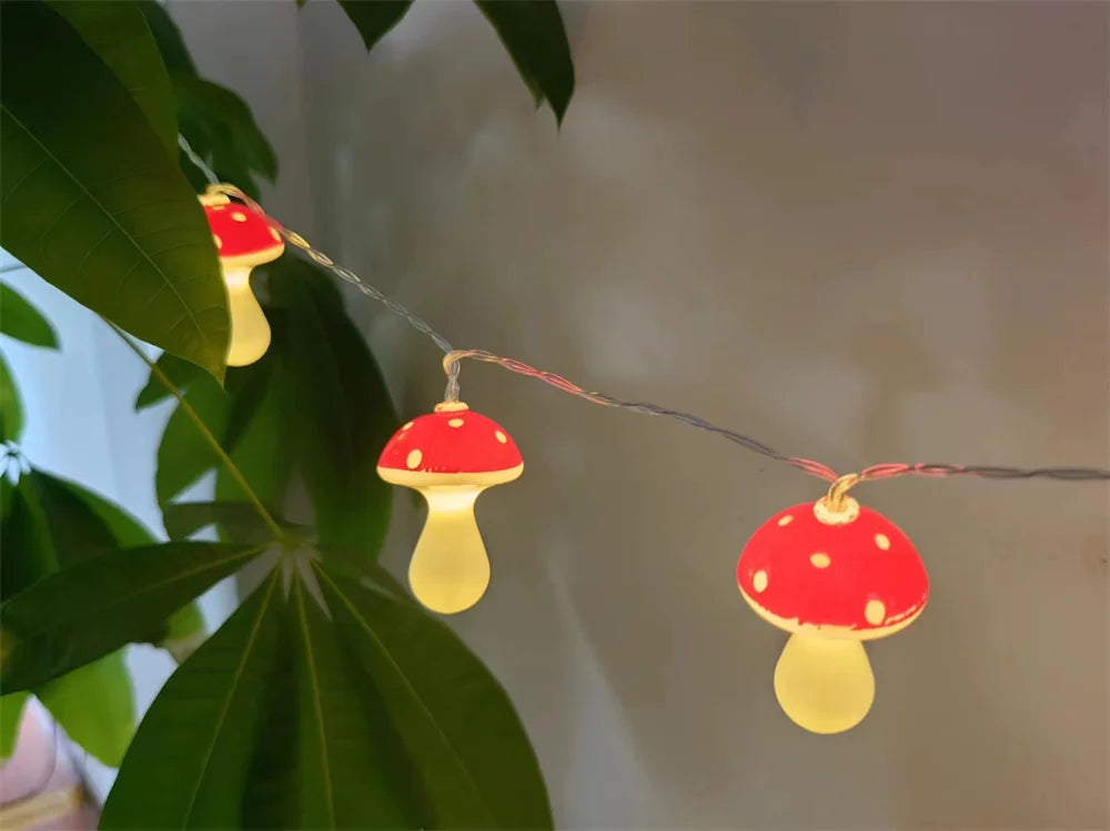 Mushroom String Lights Battery LED Fairy Lights