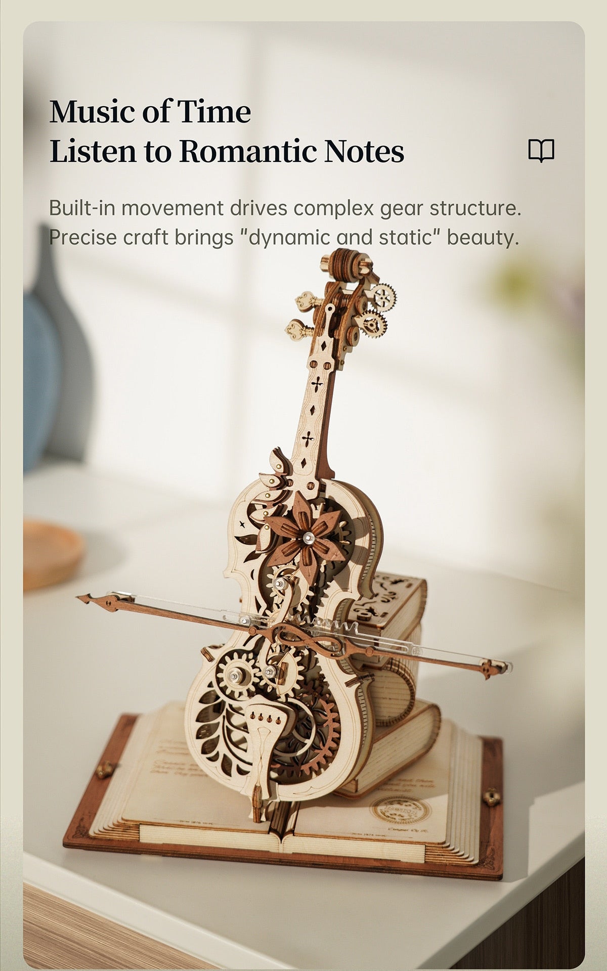 Magic Cello Music Box DIY Wooden Model Kit