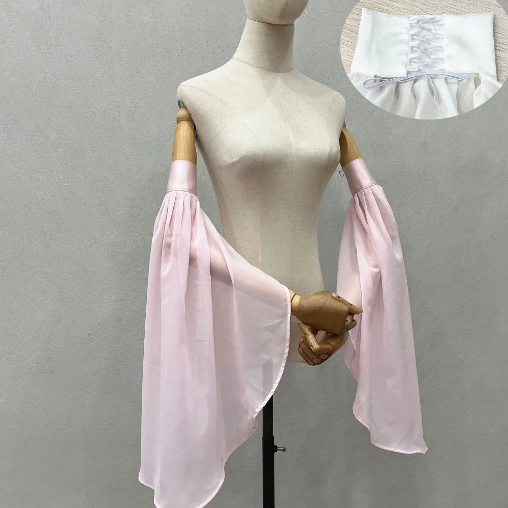 Long Tulle Detachable Sleeves
