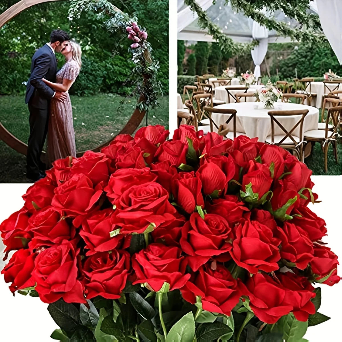 A Dozen Realistic Artificial Roses Bouquet