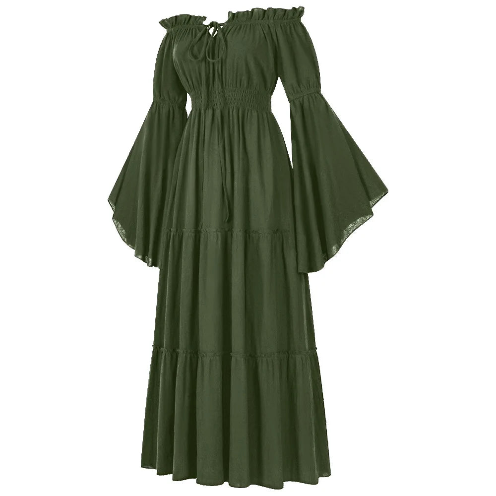 Medieval Folk Cosplay Off Shoulder Dress