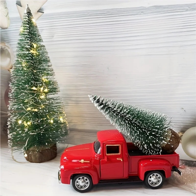 Christmas Red Truck and Tree Decoration