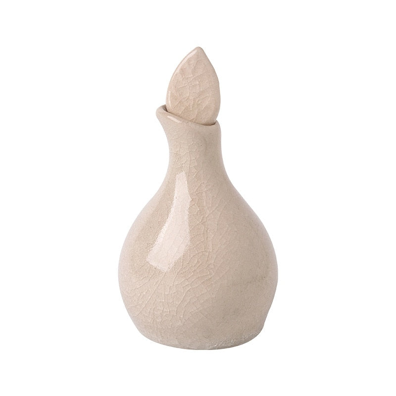 Leaf Cracked Glaze Essential Oil Pots 100ml Ceramic Aromatherapy Scented Home Decor Bottle